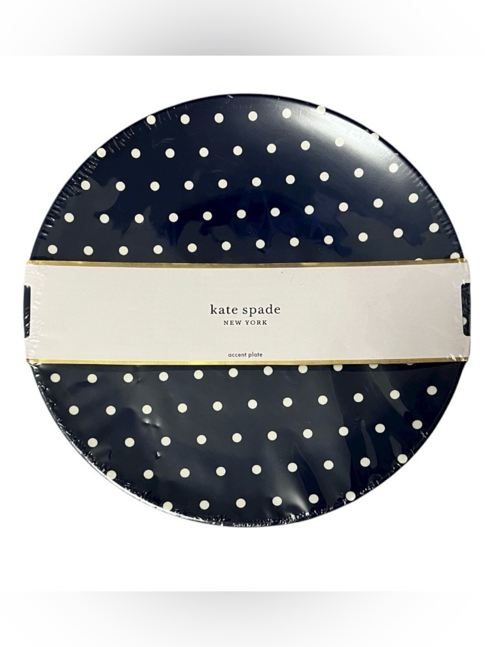 kate spade Navy and White Polka Dot Accent Plate